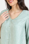 Zivame Coral Glaze Woven Pyjama Set - Granite Green — thumbnail 5